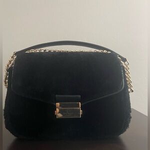 EUC Kate Spade Black Carey Faux Fur Shoulder/Crossbody